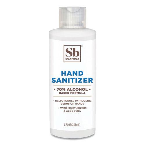 Gel Hand Sanitizer, 8 Oz Bottle With Dispensing Cap, Unscented, 24-carton