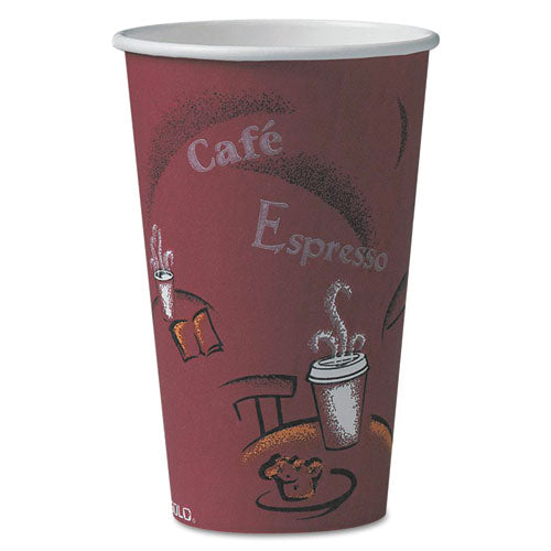 ESSCC316SI - SOLO BISTRO DESIGN HOT DRINK CUPS, PAPER, 16OZ, MAROON, 1000-CARTON