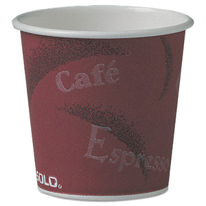 ESSCC374SI - Polycoated Hot Paper Cups, 4 Oz, Bistro Design, 50-pack, 20 Pack-carton