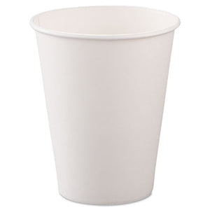 ESSCC378W2050 - Single-Sided Poly Paper Hot Cups, 8oz, White, 50-bag, 20 Bags-carton