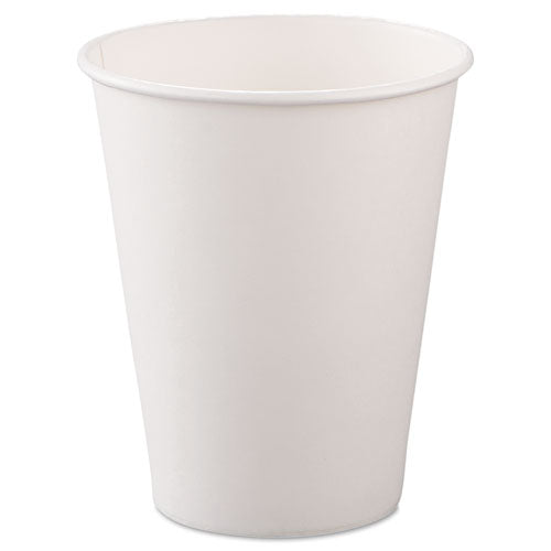 ESSCC378W2050 - Single-Sided Poly Paper Hot Cups, 8oz, White, 50-bag, 20 Bags-carton