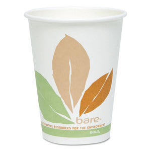 ESSCC412PLNJ7234P - Bare By Solo Eco-Forward Pla Paper Hot Cups, 12 Oz, Leaf Design, 50-pack