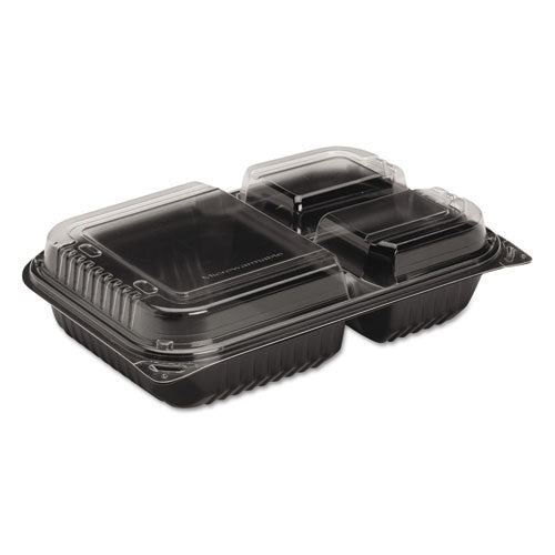 ESSCC919019PM94 - Dinner Box, 3-Comp, Black-clear, 32oz, 11 1-2w X 8.05d X 2.95h, 100-carton