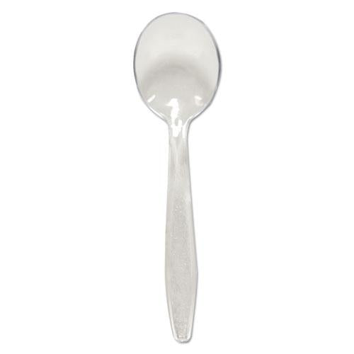 ESSCCGDC8SS - Guildware Extra Heavyweight Plastic Cutlery, Soup Spoons, Clear, 1000-carton