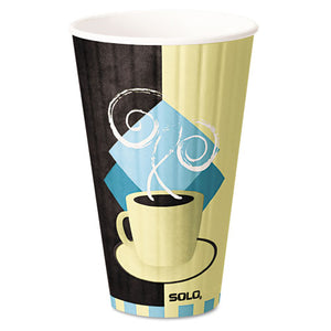 ESSCCIC20J7534 - Duo Shield Insulated Paper Hot Cups, 20oz, Tuscan, Chocolate-blue-beige, 350-ct