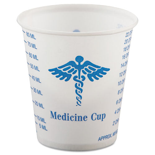 ESSCCR3 - Paper Medical & Dental Graduated Cups, 3oz, White-blue, 100-bag, 50 Bags-carton