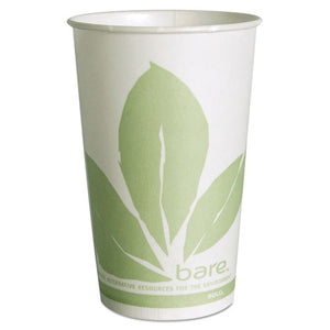 Bare Eco-forward Treated Paper Cold Cups, 16 Oz, Green-white, 100-sleeve 10 Sleeves-carton