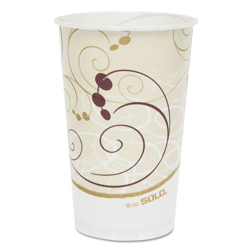 ESSCCRW16SYM - Symphony Treated-Paper Cold Cups, 16oz, White-beige-red, 50-bag, 20 Bags-carton