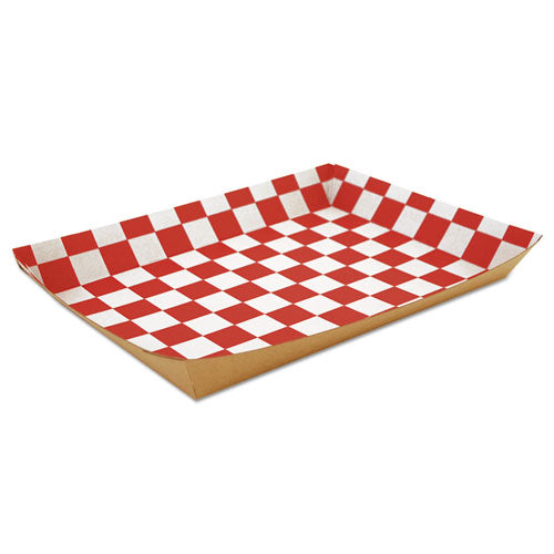 ESSCH0590 - Lunch Trays, Paperboard, Red-white Check, 10.5"w X 7.5"d X 1.5"h, 250-carton