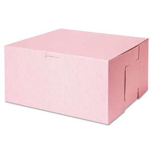 ESSCH0878 - Tuck-Top Bakery Boxes, 10w X 10d X 5h, Pink, 100-carton