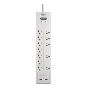 Home Office Surgearrest Power Surge Protector, 12 Ac Outlets, 2 Usb Ports, 6 Ft Cord, 2160 J, White