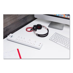 Home Office Surgearrest Power Surge Protector, 12 Ac Outlets, 2 Usb Ports, 6 Ft Cord, 2160 J, White