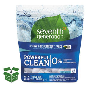 ESSEV22897CT - Natural Dishwasher Detergent Concentrated Packs, Free & Clear, 45-pk, 8 Pk-ct