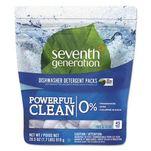 ESSEV22897 - Natural Dishwasher Detergent Concentrated Packs, Free & Clear, 45 Packets-pack