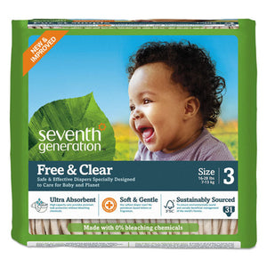 ESSEV44062 - FREE AND CLEAR BABY DIAPERS, SIZE 3, 16 LBS TO 24 LBS, 124-CARTON