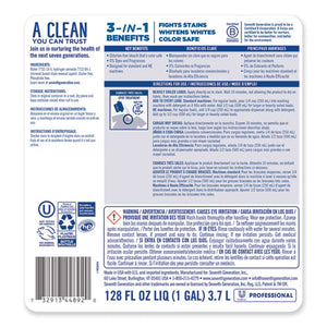 Non Chlorine Bleach, Free And Clear, 1 Gal Bottle, 2-carton