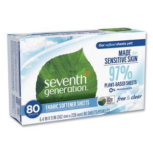 Natural Fabric Softener Sheets, Unscented, 80 Sheets-box