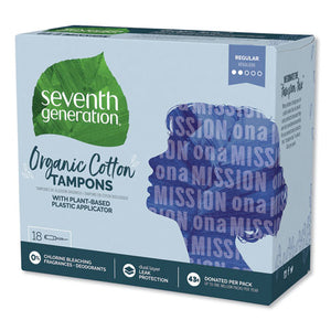 Organic Cotton Tampons, Regular, 18-pack, 6 Packs-carton