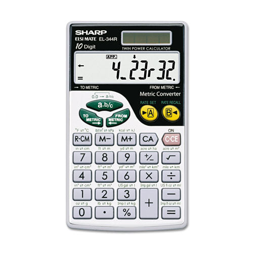 ESSHREL344RB - El344rb Metric Conversion Wallet Calculator, 10-Digit Lcd
