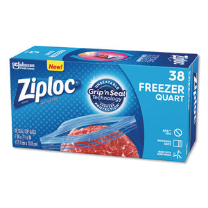 Double Zipper Freezer Bags, 1 Qt, 2.7 Mil, 6.97" X 7.7", Clear, 9-carton