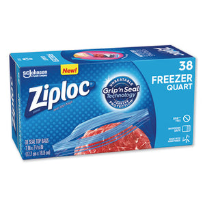 Double Zipper Freezer Bags, 1 Qt, 2.7 Mil, 6.97" X 7.7", Clear, 9-carton