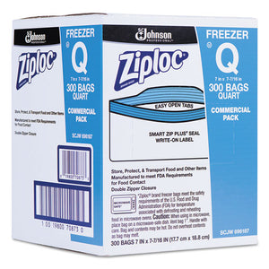 ESSJN696187 - Double Zipper Freezer Bags, 1qt, 2.7mil, 7 X 7 3-4, Clear W-label, 300-carton