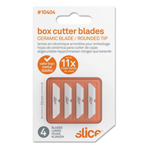 ESSLI10404 - Safety Box Cutter Blades, Rounded Tip, Ceramic Zirconium Oxide, 4-pack