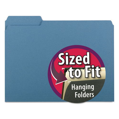 ESSMD10239 - Interior File Folders, 1-3 Cut Top Tab, Letter, Blue, 100-box