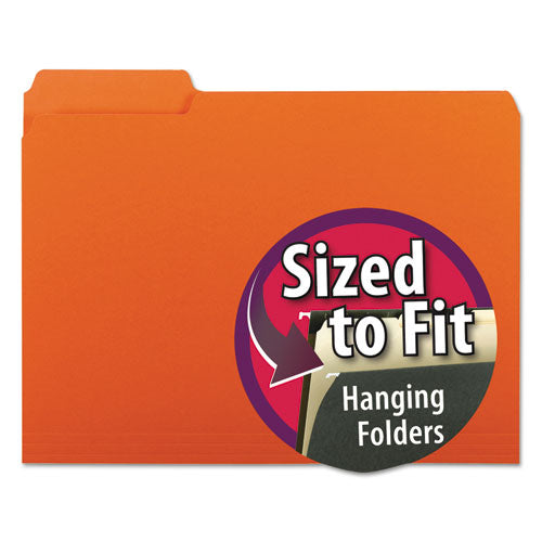 ESSMD10259 - Interior File Folders, 1-3 Cut Top Tab, Letter, Orange, 100-box