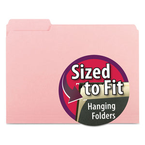 ESSMD10263 - Interior File Folders, 1-3 Cut Top Tab, Letter, Pink, 100-box