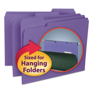ESSMD10283 - Interior File Folders, 1-3 Cut Top Tab, Letter, Purple, 100-box