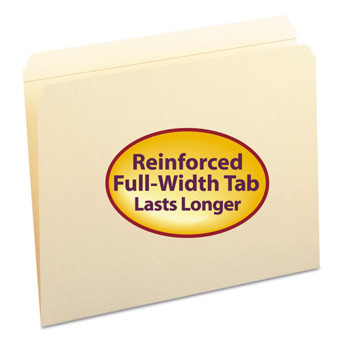 ESSMD10310 - File Folders, Straight Cut, Reinforced Top Tab, Letter, Manila, 100-box