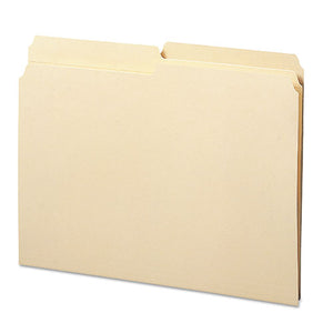ESSMD10326 - Folders, 1-2 Cut Assorted, Reinforced Top Tab, Letter, Manila, 100-box