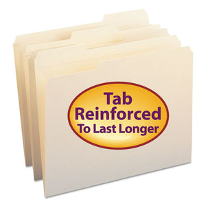 ESSMD10334 - File Folders, 1-3 Cut Assorted, Reinforced Top Tab, Letter, Manila, 100-box