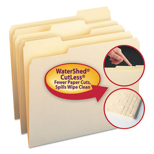 ESSMD10343 - Watershed-cutless File Folders, 1-3 Cut Top Tab, Letter, Manila, 100-box