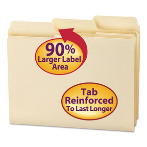 ESSMD10395 - Supertab Guide Height Reinforced Folders, Top Tab, Letter, Manila, 100-box