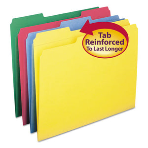 ESSMD11641 - File Folders, 1-3 Cut, Reinforced Top Tabs, Letter, Assorted, 12-pack