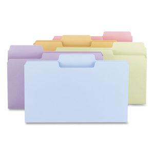 Supertab Colored File Folders, 1-3-cut Tabs, Legal Size, 11 Pt. Stock, Assorted Pastel Colors, 100-box