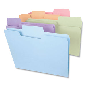 Supertab Colored File Folders, 1-3-cut Tabs, Legal Size, 11 Pt. Stock, Assorted Pastel Colors, 100-box