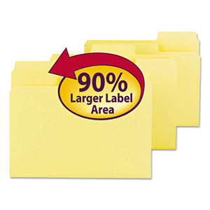 ESSMD11984 - Supertab Colored File Folders, 1-3 Cut, Letter, Yellow, 100-box