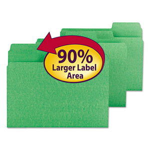 ESSMD11985 - Supertab Colored File Folders, 1-3 Cut, Letter, Green, 100-box