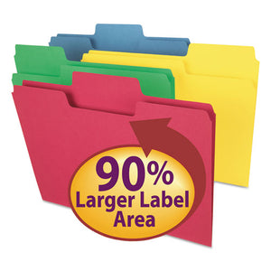 ESSMD11987 - Supertab Colored File Folders, 1-3 Cut, Letter, Assorted, 100-box