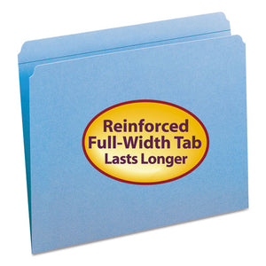 ESSMD12010 - File Folders, Straight Cut, Reinforced Top Tab, Letter, Blue, 100-box