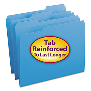 ESSMD12034 - File Folders, 1-3 Cut, Reinforced Top Tab, Letter, Blue, 100-box