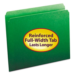 ESSMD12110 - File Folders, Straight Cut, Reinforced Top Tab, Letter, Green, 100-box