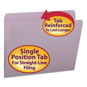 ESSMD12410 - File Folders, Straight Cut, Reinforced Top Tab, Letter, Lavender, 100-box