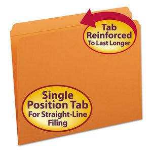 ESSMD12510 - File Folders, Straight Cut, Reinforced Top Tab, Letter, Orange, 100-box
