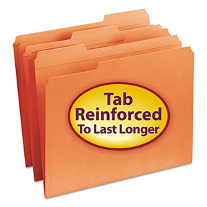 ESSMD12534 - File Folders, 1-3 Cut, Reinforced Top Tab, Letter, Orange, 100-box