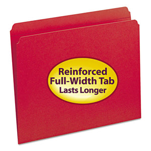 ESSMD12710 - File Folders, Straight Cut, Reinforced Top Tab, Letter, Red, 100-box