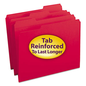 ESSMD12734 - File Folders, 1-3 Cut, Reinforced Top Tab, Letter, Red, 100-box